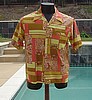 Vintage 60's Loop Collar Combed Cotton Bright Shirt L